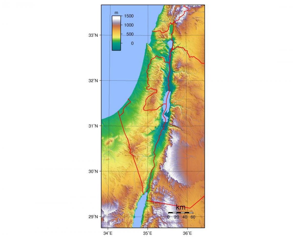 peta ketinggian israel