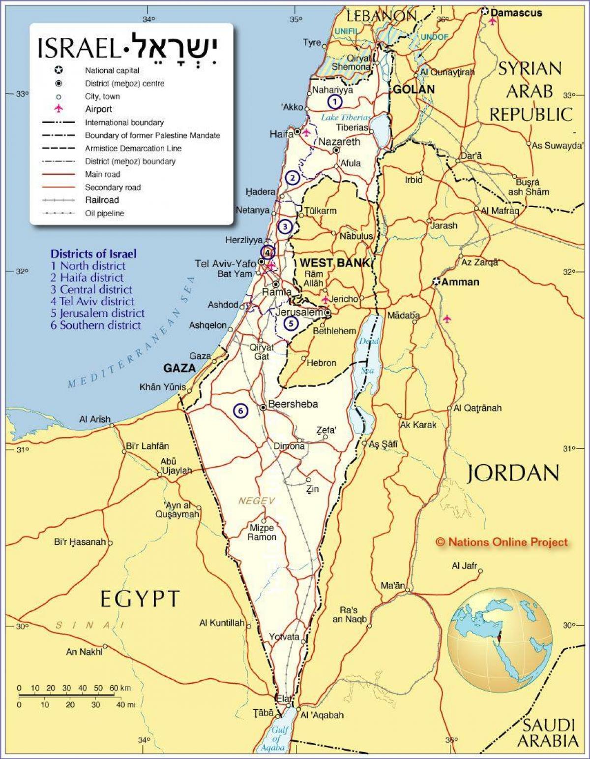 israel kawasan peta